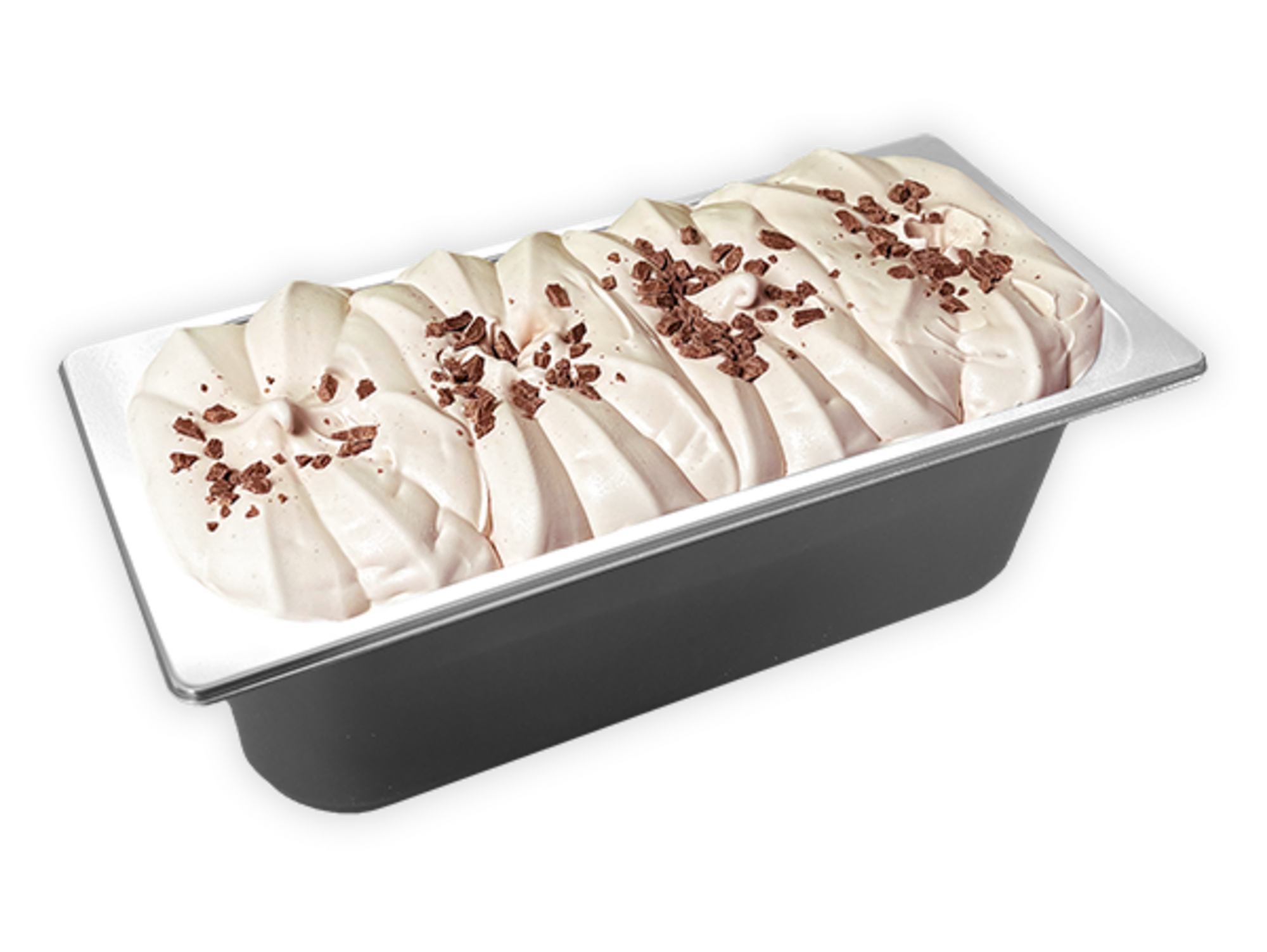 Cappuccino-Eis Cremiges Eis mit feinem Kaffeegeschmack und leckeren Schoko-Nougat-Stückchen